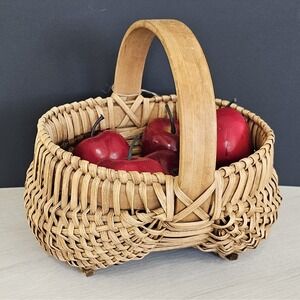 Rustic Buttock Basket 8.5x7.5in. Farmhouse Decor Egg Collection Fanny Basket